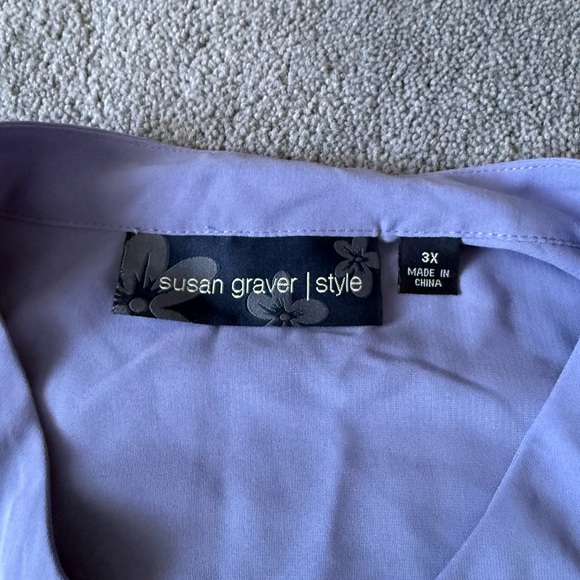 Susan Graver Style Periwinkle Blue Pleated Blouse size 3X - Picture 6 of 7